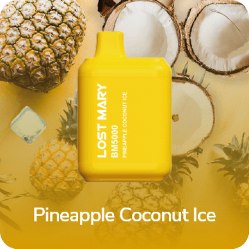 Электронная сигарета LOST MARY BM 5000 затяжек Pineapple Coconut Ice (Лост Мери Ананас Кокос Лёд)