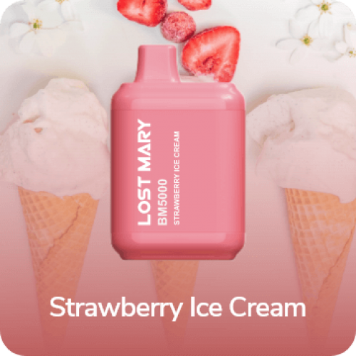 Электронная сигарета LOST MARY BM 5000 затяжек Strawberry Ice Cream (Лост Мери Клубничное Мороженое)