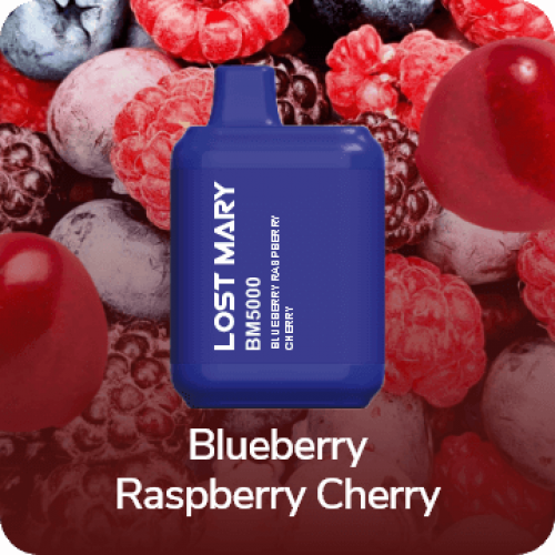 Электронная сигарета LOST MARY BM 5000 затяжек Blueberry Raspberry Cherry (Лост Мери Черника Малина Вишня)