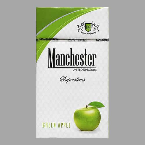 Сигареты Manchester Green Apple Superslims (Манчестер Зелёное Яблоко Суперслимс)